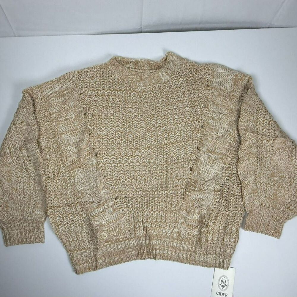 Cider Women's Oversized Cable Knit Sweater - L - NWT
